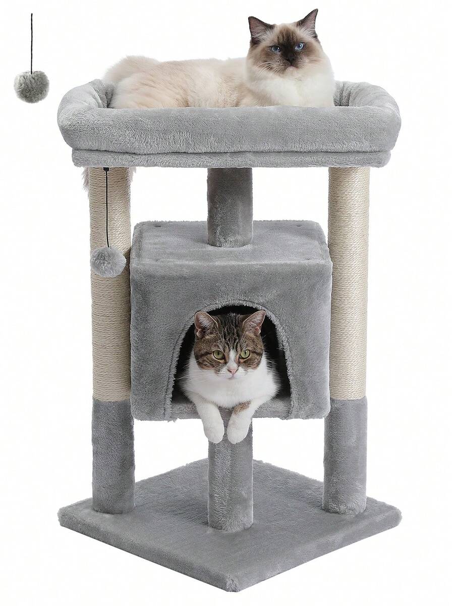 Cat Scratching Post Sisal Tree Tower - 72cm Cat Tree Tower With Sisal
