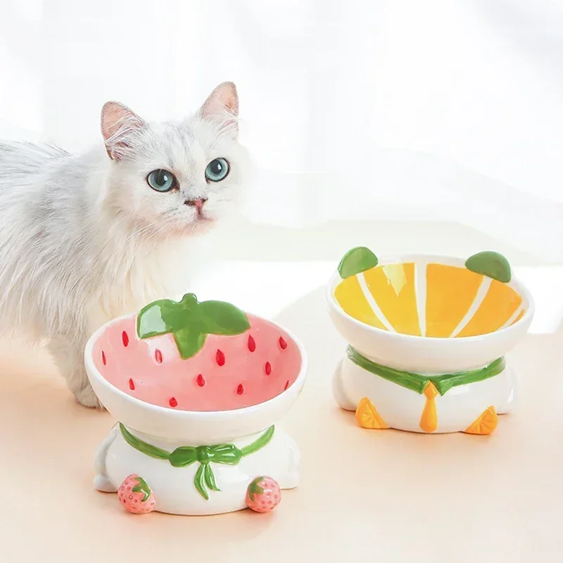 Elevated Ceramic Cat Bowls Tilted Food - Cat Ceramic Bowl Small Dogs Non-slip