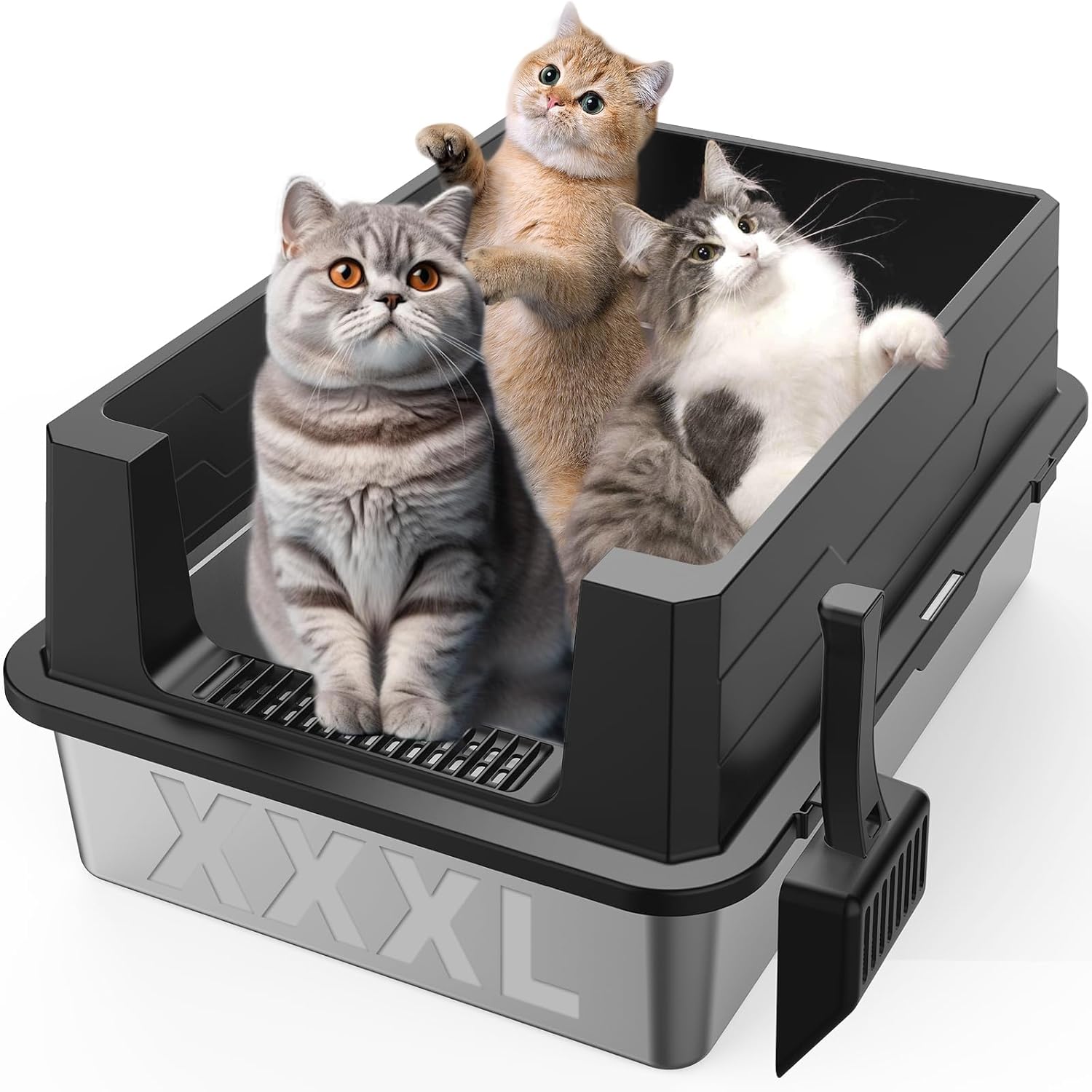 Self Cleaning Cat Litter Box Automatic - XXXL Stainless Steel Litter Box,Extra Large