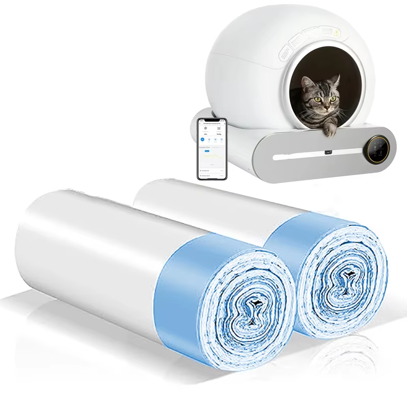Automatic Litter Box Waste Bag Liner - 2/5 Rolls Pet Poop Bags for