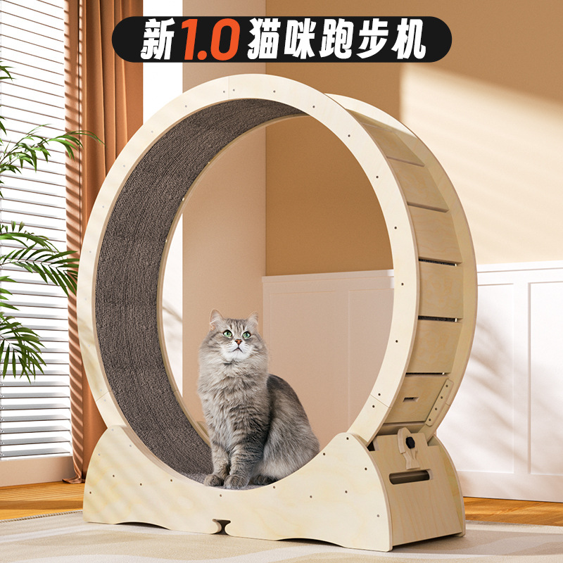 Cat Running Wheel Exercise Treadmill - Silent Pet Running Wheel Treadmill for