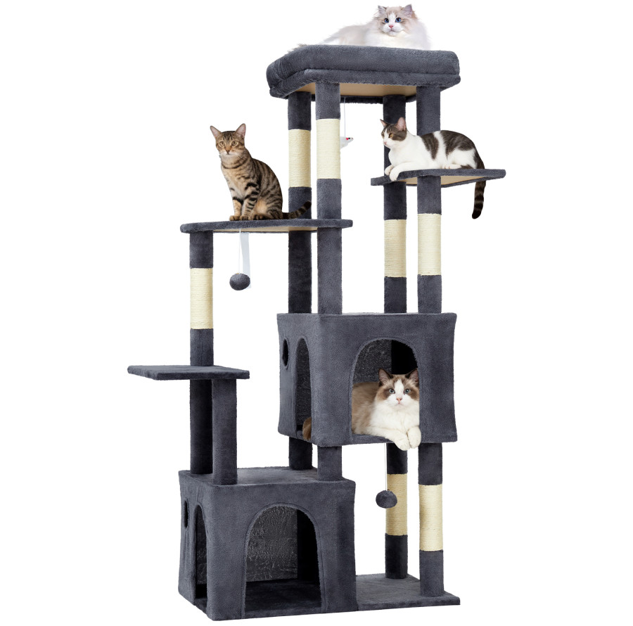 Cat Scratching Post Sisal Tree Tower - 61 Inch Cat Tree for Large