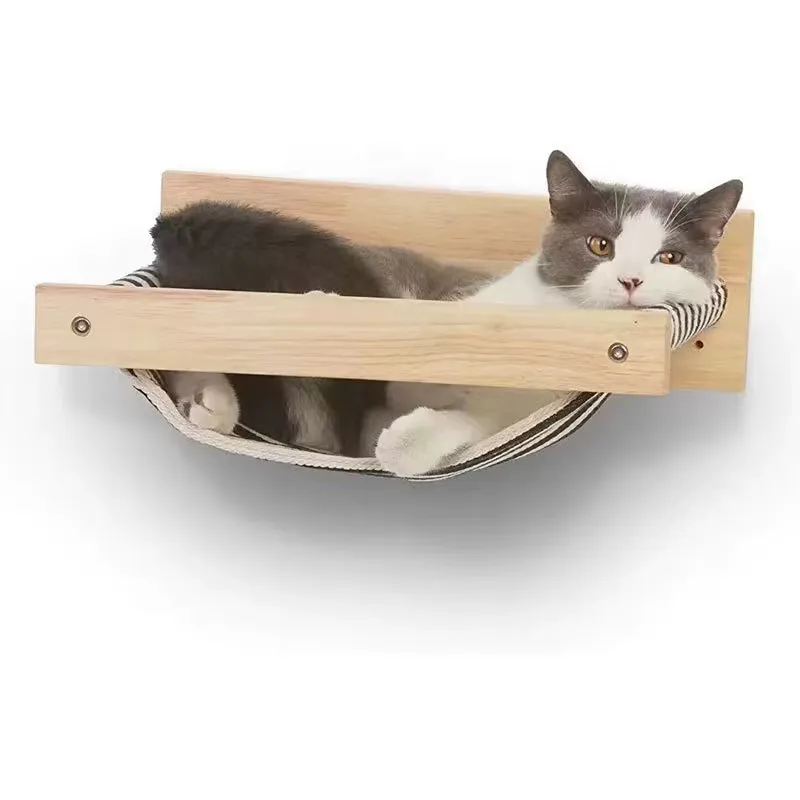 Cat Wall Climbing Shelves Hammock Wooden - Modern Wooden Cat Hammock Wall Mounted