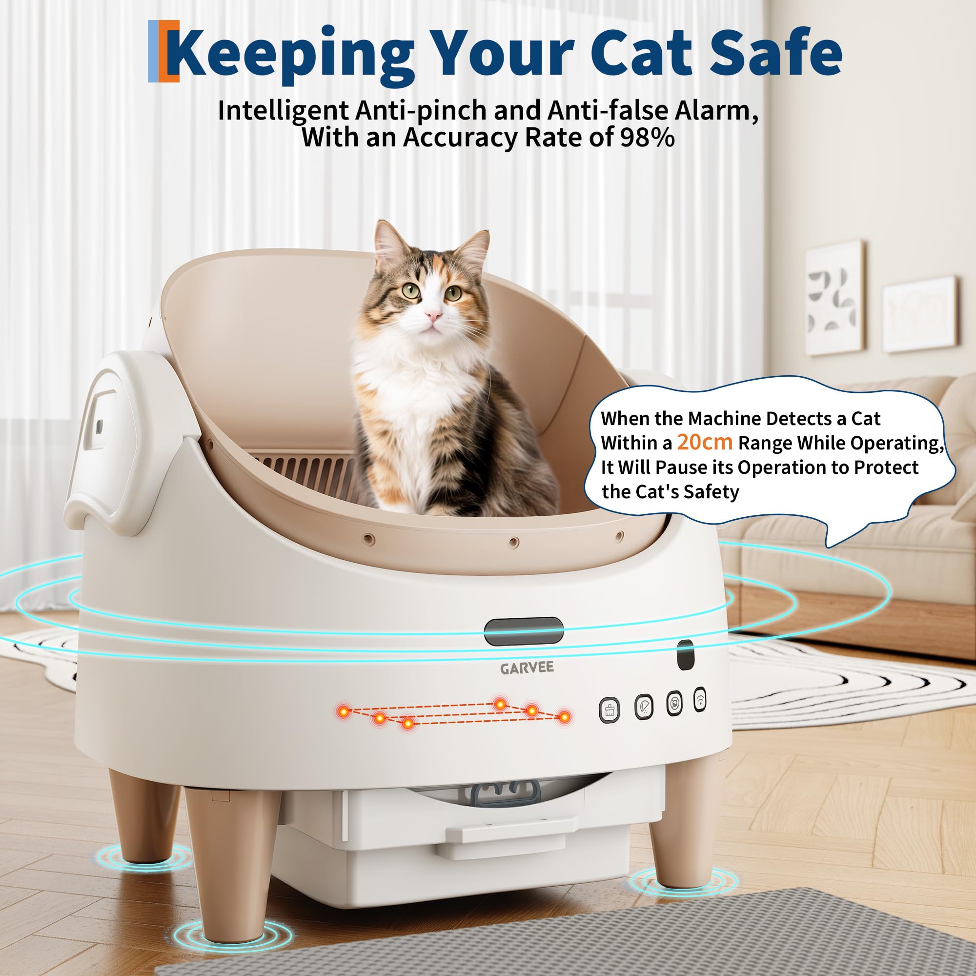 Self Cleaning Cat Litter Box Automatic - Open-Top Self-Cleaning Automatic Cat Litter Box