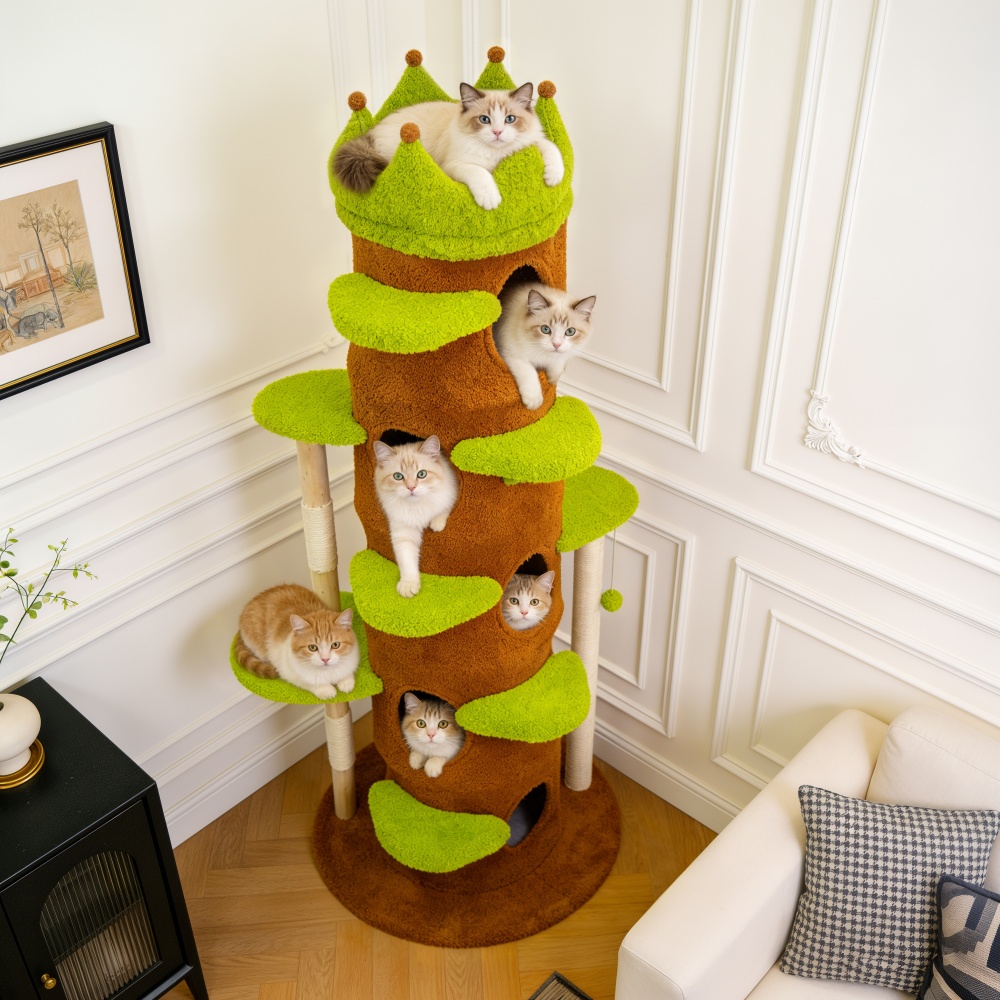 XXL Tall Cat Tree Tower with S - Cat Scratching Post Sisal Tree Tower 评论和价格