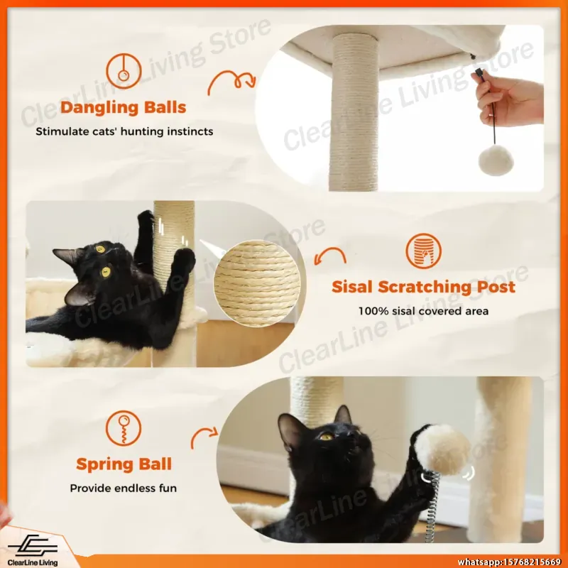 Modern Cat Tree for Indoor Cat - Cat Scratching Post Sisal Tree Tower 评论和价格