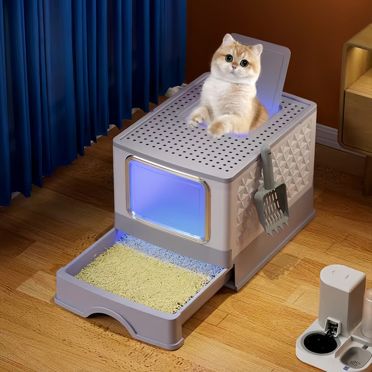 53X43.5X40CM Foldable Enclosed - Self Cleaning Cat Litter Box Automatic 评论和价格