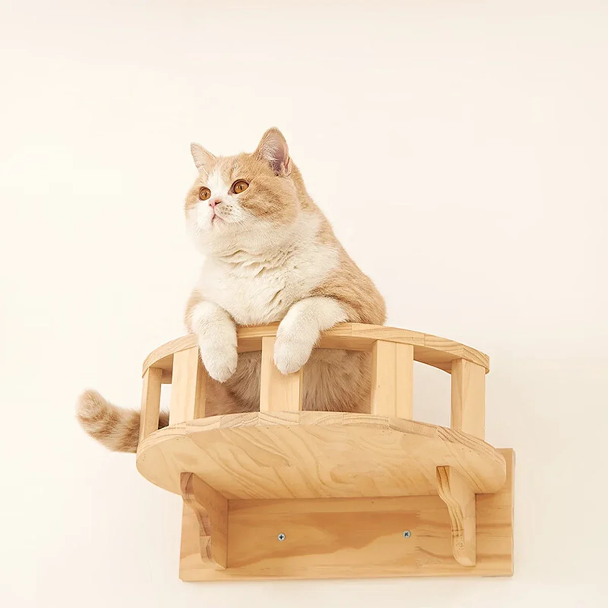 Wall Mounted Cat Shelves Wood  - Cat Wall Climbing Shelves Hammock Wooden 评论和价格
