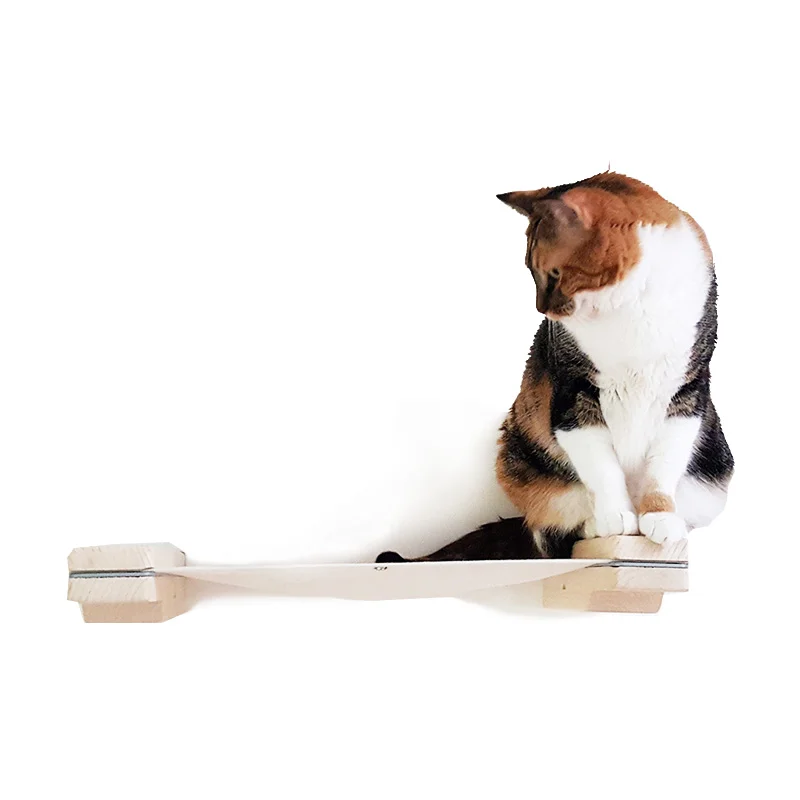 Wall Mounted Cat Hammock Shelf - Cat Wall Climbing Shelves Hammock Wooden 评论和价格