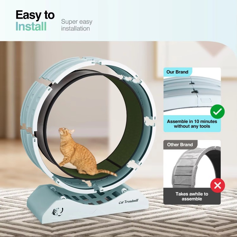 Extra Large 74cm Cat Exercise  - Cat Running Wheel Exercise Treadmill 评论和价格
