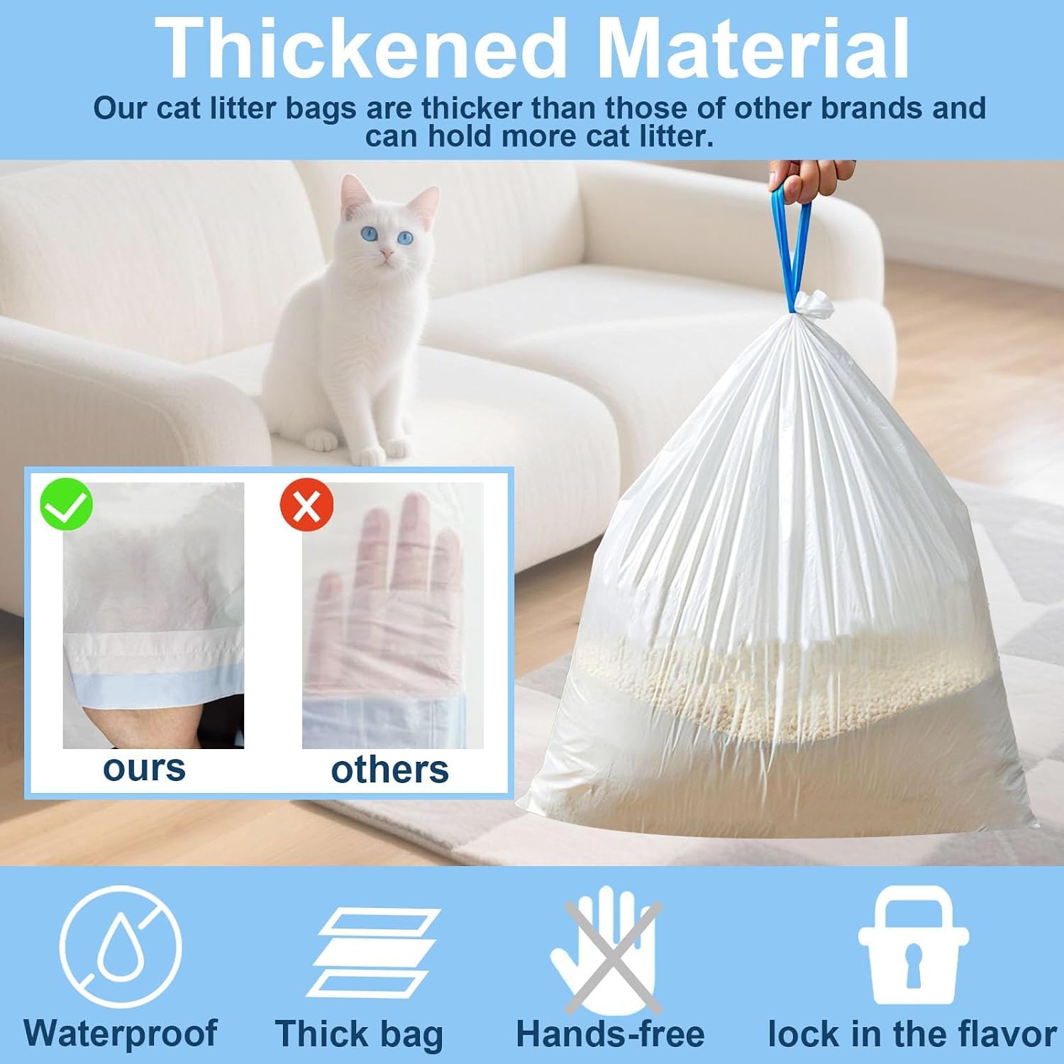 6 RollsPet Poop Bags for Tonep - Automatic Litter Box Waste Bag Liner 评论和价格