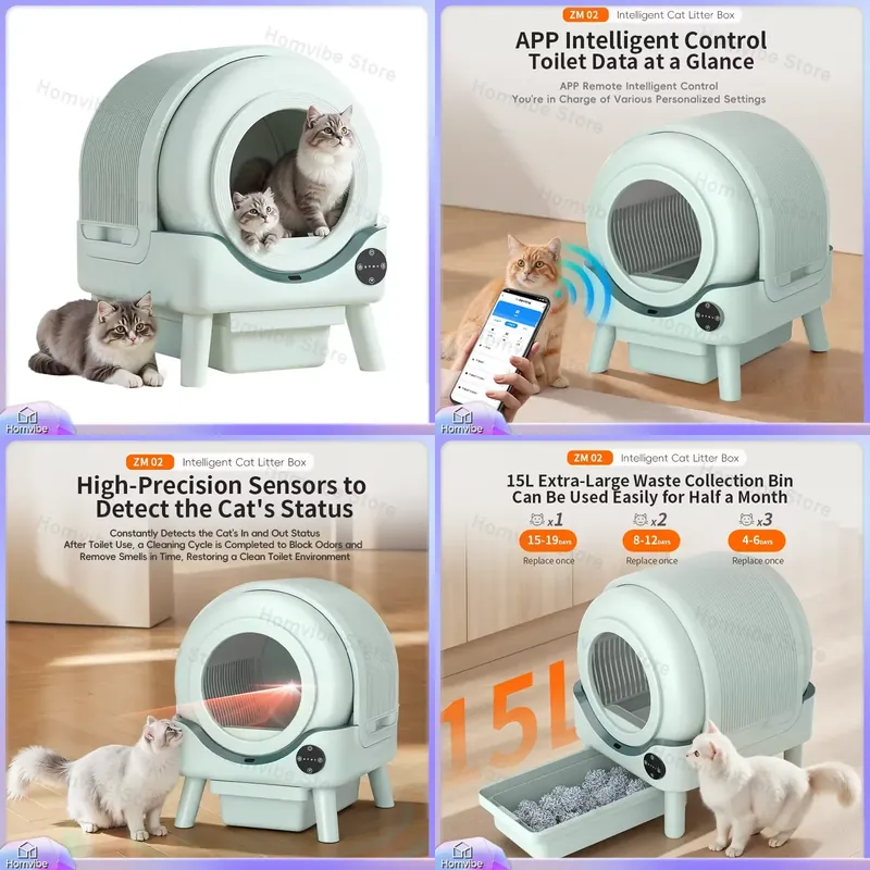 Smart Automatic Self Cleaning  - Smart Cat Litter Box Wifi App Control 评论和价格