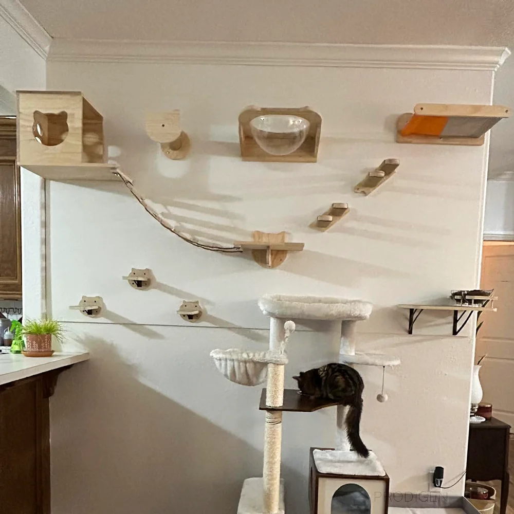 Wall Mounted Cat Climbing Wood - Cat Wall Climbing Shelves Hammock Wooden 评论和价格