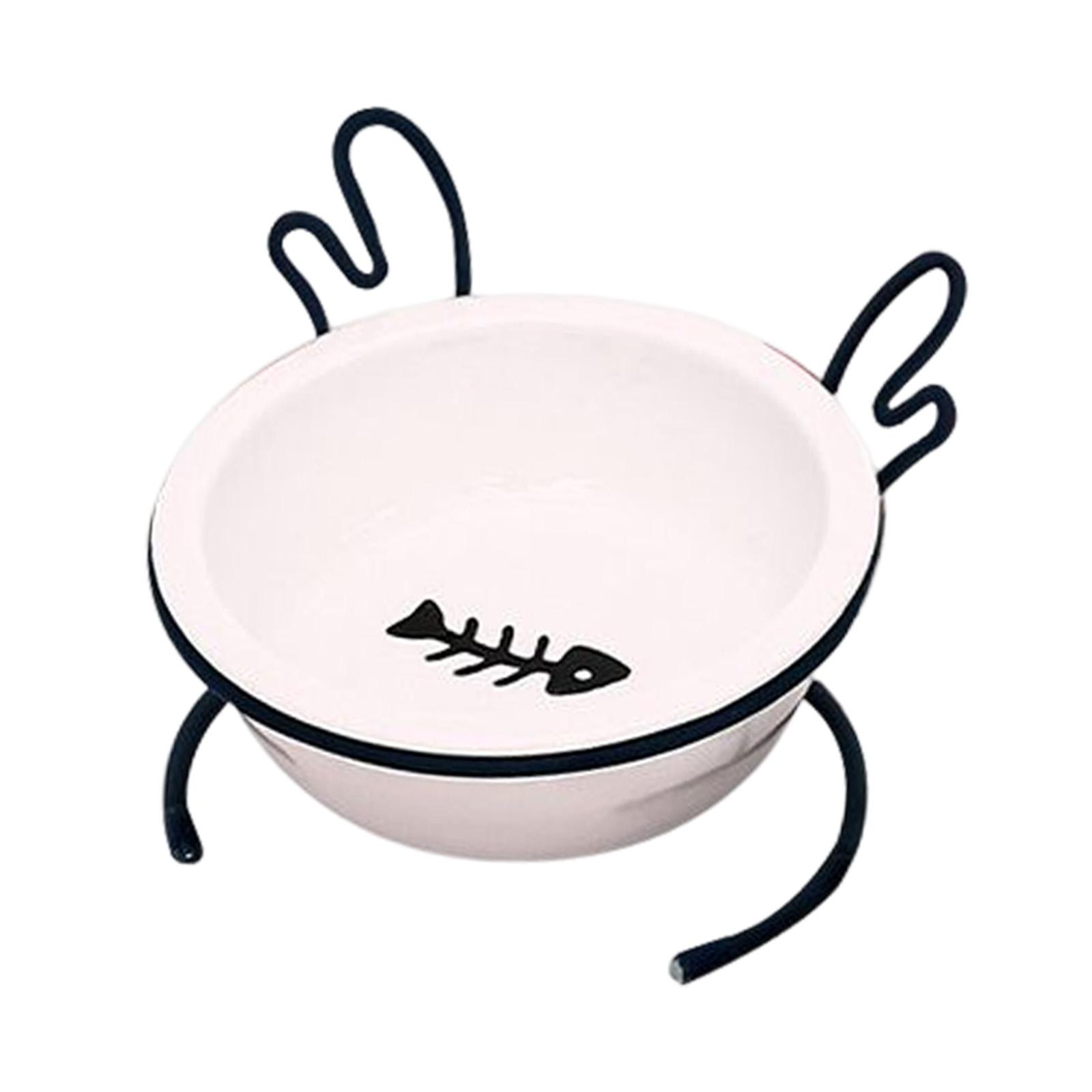 Raised Cat Food Bowl, Pet Food - Elevated Ceramic Cat Bowls Tilted Food 评论和价格