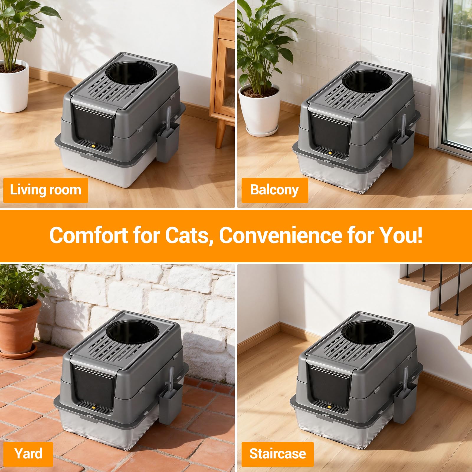 High Sided Stainless Steel Cat - Self Cleaning Cat Litter Box Automatic 评论和价格
