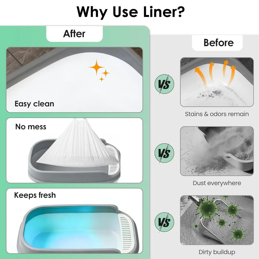 Drawstring Cat Litter Box Line - Automatic Litter Box Waste Bag Liner 评论和价格