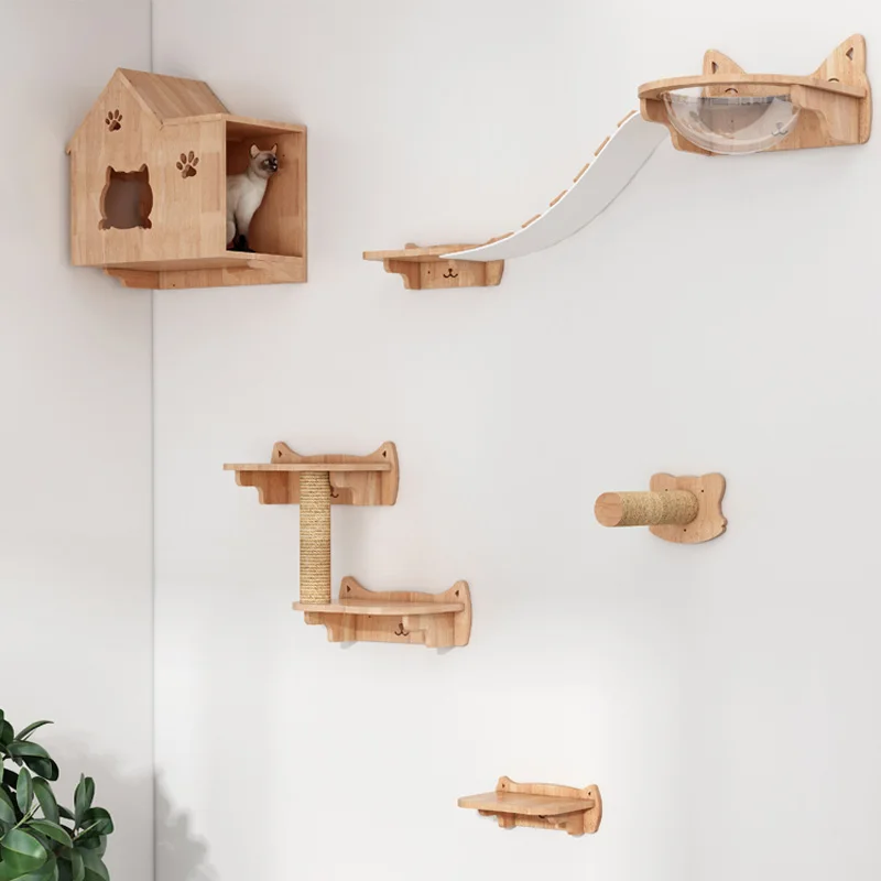 Wall-Mounted Cat Hammock Bed,  - Cat Wall Climbing Shelves Hammock Wooden 评论和价格
