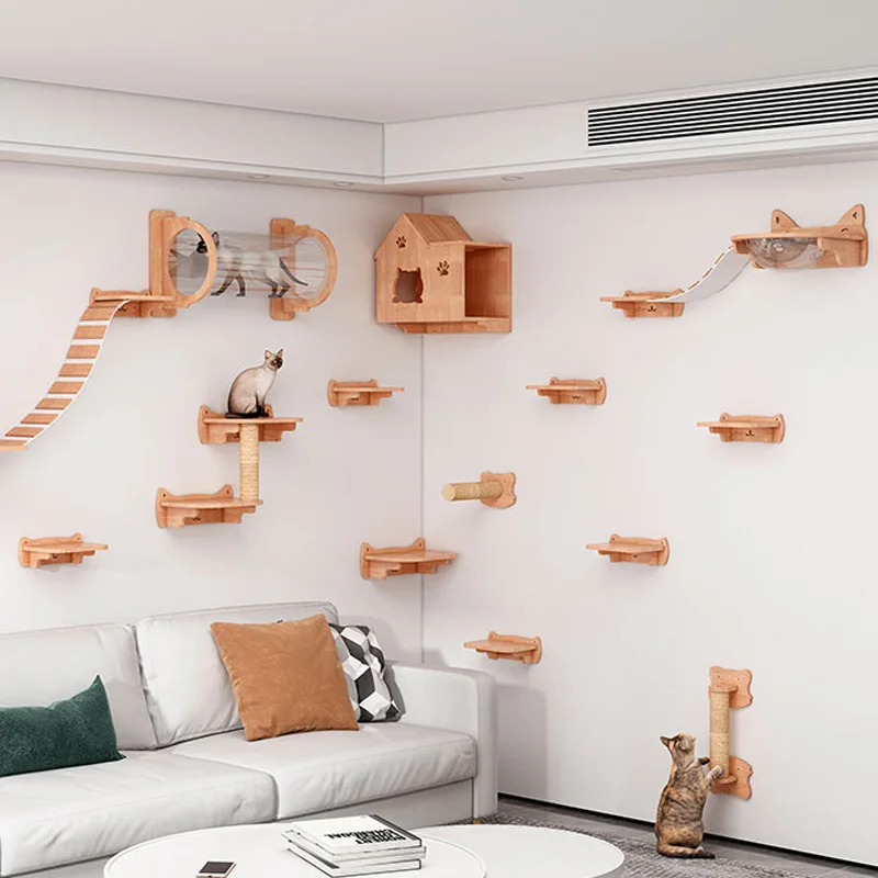 Wall-Mounted Cat Hammock Bed,  - Cat Wall Climbing Shelves Hammock Wooden 评论和价格