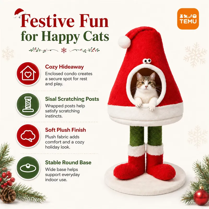 Custom Indoor Christmas Cat Tr - Cat Scratching Post Sisal Tree Tower 评论和价格