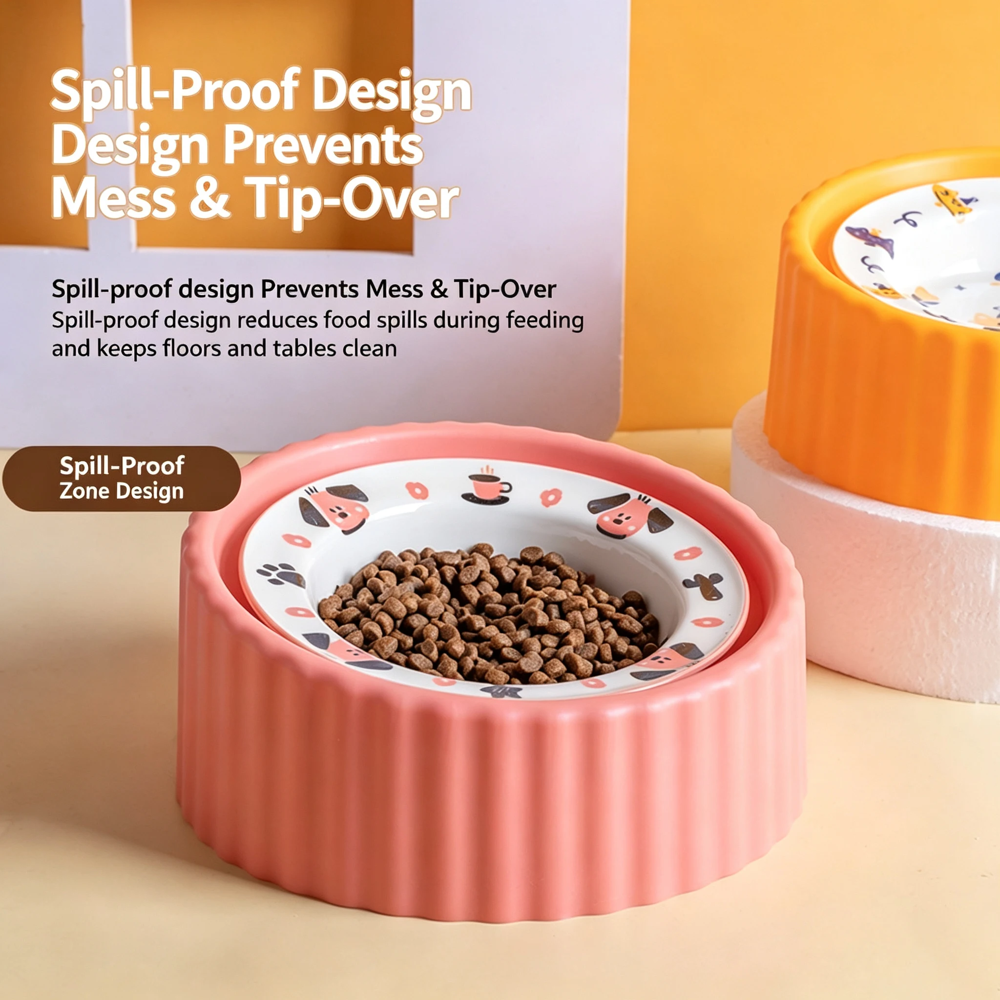 Elevated Ceramic Pet Bowl Anti - Elevated Ceramic Cat Bowls Tilted Food 评论和价格