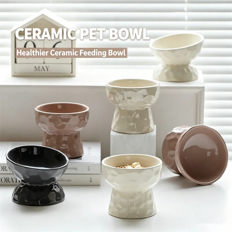 Fashion Elevated Ceramic Cat B - Elevated Ceramic Cat Bowls Tilted Food 评论和价格