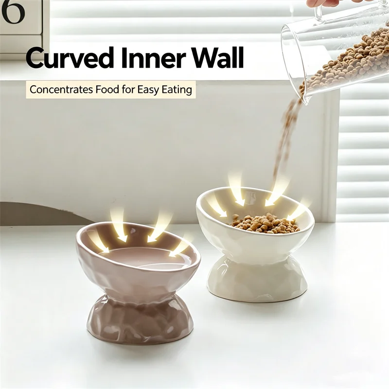 Fashion Elevated Ceramic Cat B - Elevated Ceramic Cat Bowls Tilted Food 评论和价格
