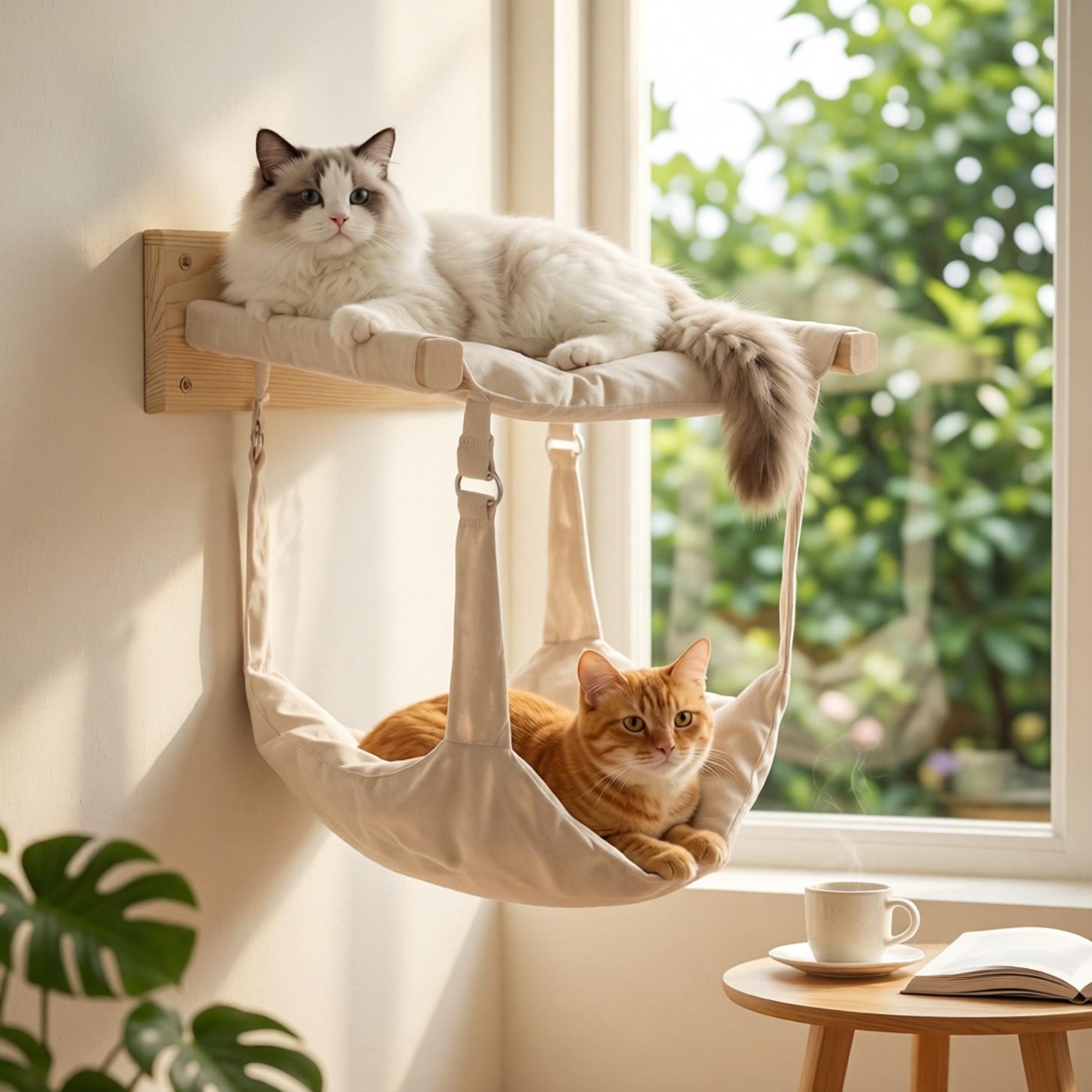 Wall Mount Cat Climbing Shelf, - Cat Wall Climbing Shelves Hammock Wooden 评论和价格