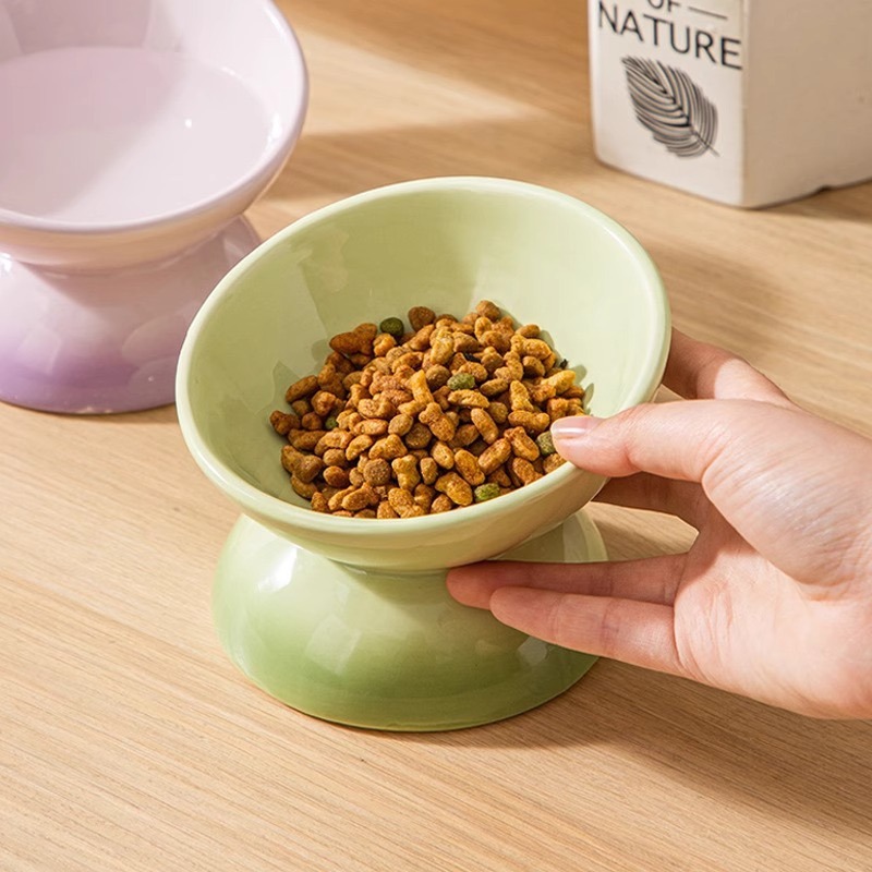 Ceramic Elevated Cat Bowls Til - Elevated Ceramic Cat Bowls Tilted Food 评论和价格