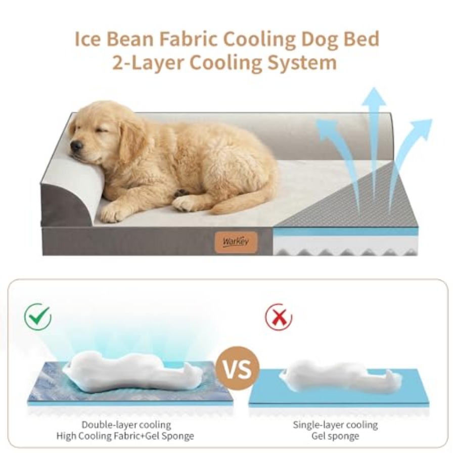 Dog Bed with Cooling Gel Memor - Orthopedic Memory Foam Dog Bed Washable 评论和价格