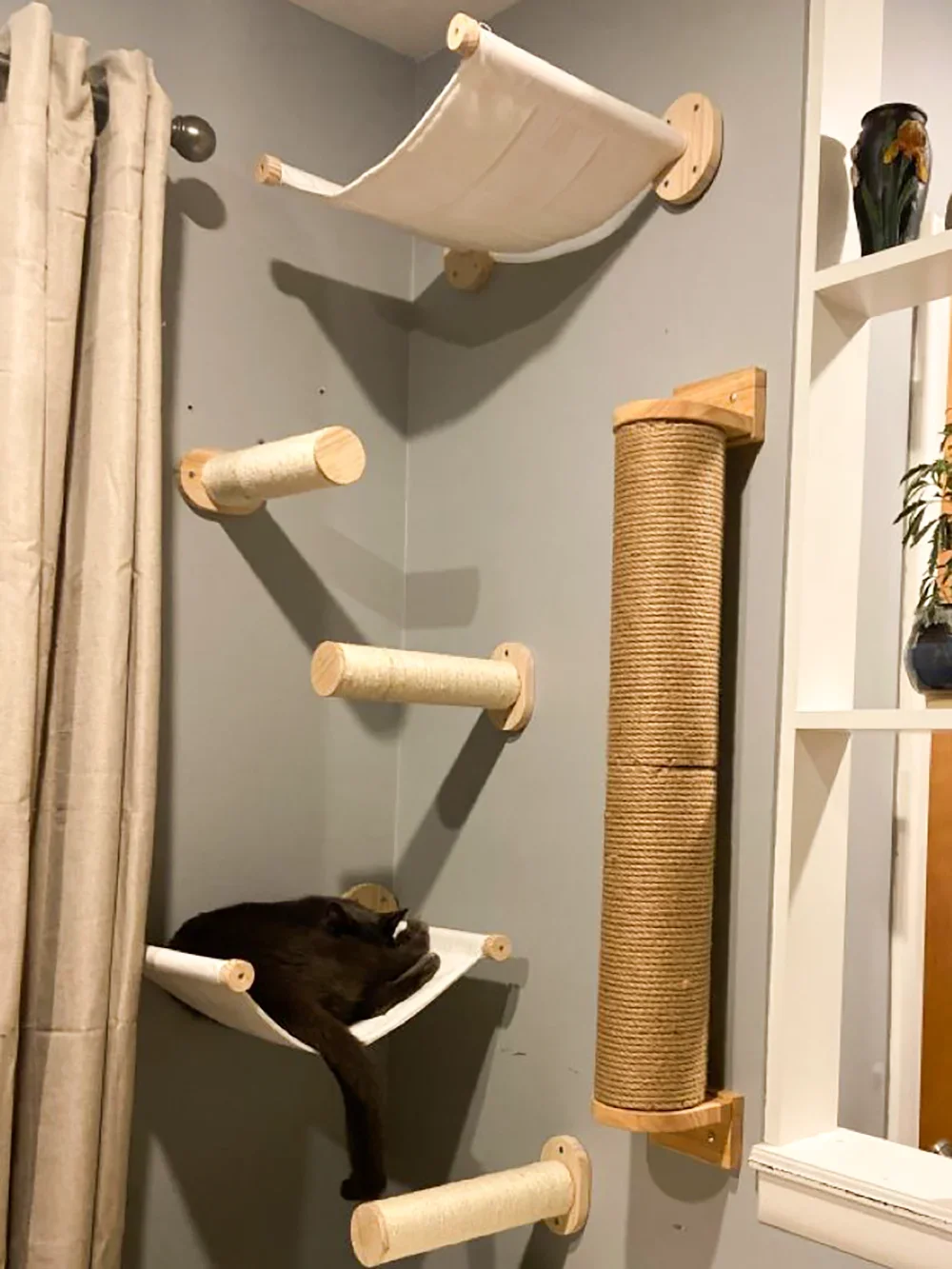 Wall Mounted Cat Tree Wooden S - Cat Wall Climbing Shelves Hammock Wooden 评论和价格