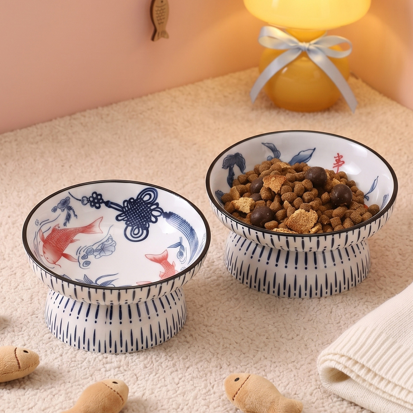 Cute Tilted Elevated Ceramic P - Elevated Ceramic Cat Bowls Tilted Food 评论和价格