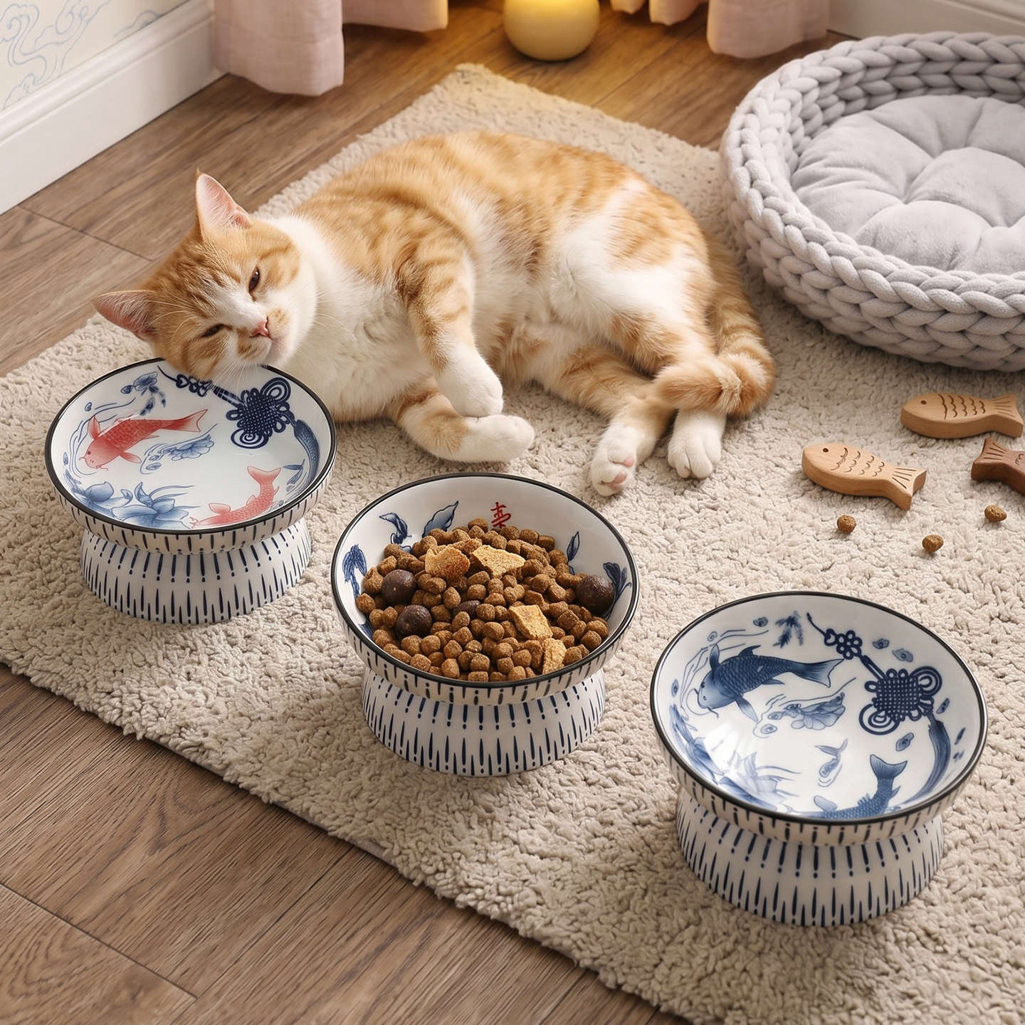 Cute Tilted Elevated Ceramic P - Elevated Ceramic Cat Bowls Tilted Food 评论和价格