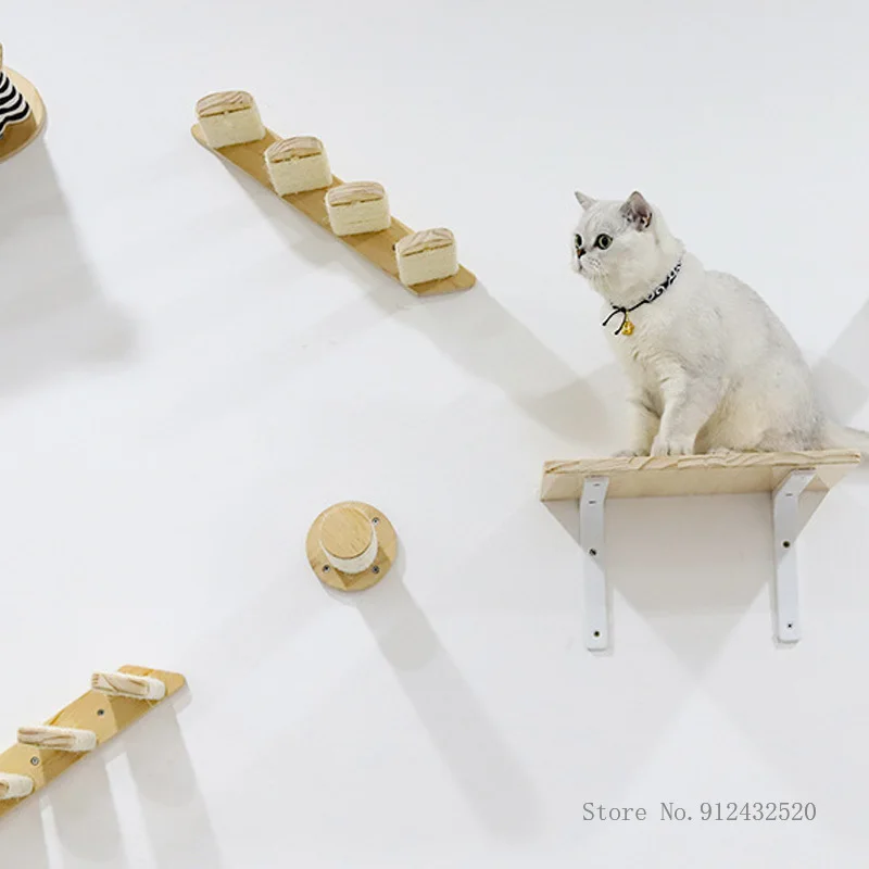 Wall-Mounted Cat Hammock Bed,  - Cat Wall Climbing Shelves Hammock Wooden 评论和价格