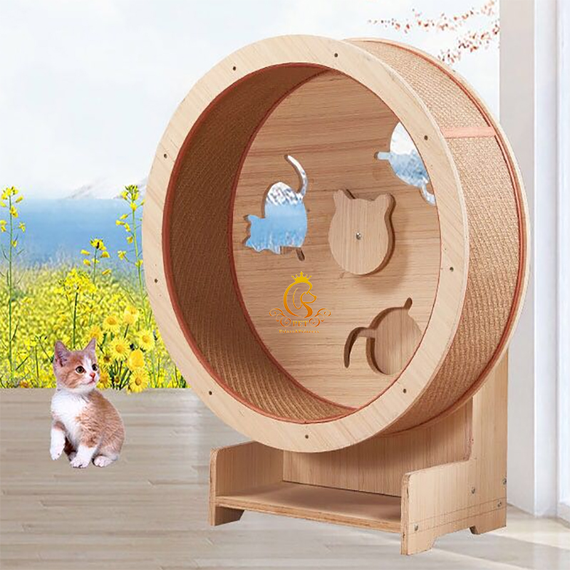 EUR PET Wooden Frame Multi Lay - Cat Running Wheel Exercise Treadmill 评论和价格