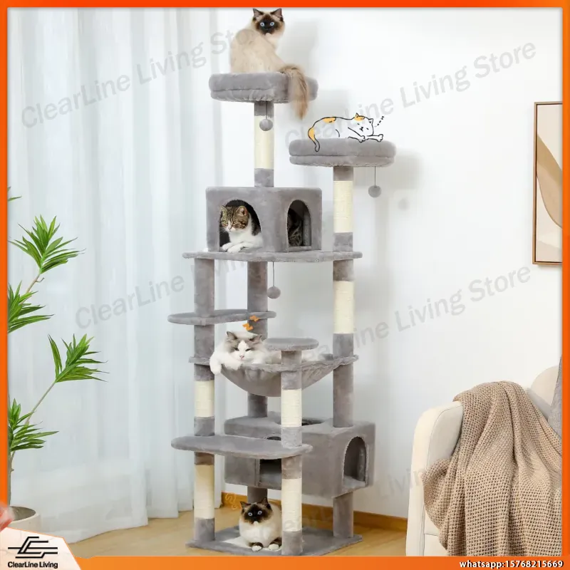 Large Cat Tree Tower for Indoo - Cat Scratching Post Sisal Tree Tower 评论和价格