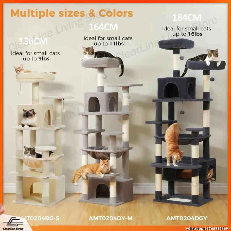 Large Cat Tree Tower for Indoo - Cat Scratching Post Sisal Tree Tower 评论和价格